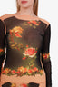 Jean Paul Gautier Black/Beige Printed Fleurs Petit Grand Dress Size S