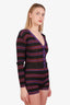 Valentino Purple/Black Lurex Jacquard Striped Romper Size XS