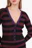 Valentino Purple/Black Lurex Jacquard Striped Romper Size XS