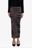 Alexander Wang Grey Animal Print Bodycon Stretch-Chenille Maxi Skirt Size S