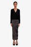 Alexander Wang Grey Animal Print Bodycon Stretch-Chenille Maxi Skirt Size S