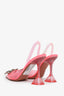 Amina Muaddi Pink PVC Embellished Slingback Heels Size 38