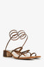 Rene Caovilla Brown Suede 'Cleo' Embellished Sandals Size 38