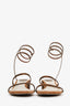 Rene Caovilla Brown Suede 'Cleo' Embellished Sandals Size 38
