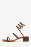 Rene Caovilla Brown Suede 'Cleo' Embellished Sandals Size 38