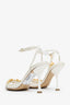 Bottega Veneta White Chain Ankle Strap Heels Size 37.5