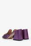 Gucci Purple Metallic Horsebit Accent Block Heel Sandal Size 38