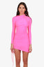 Balenciaga Pink Draped Stretch Mini Dress Size 36