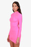 Balenciaga Pink Draped Stretch Mini Dress Size 36