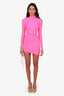 Balenciaga Pink Draped Stretch Mini Dress Size 36