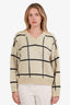 Dries Van Noten Ivory Wool Striped V Neck Sweater Size XS