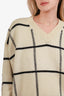 Dries Van Noten Ivory Wool Striped V Neck Sweater Size XS