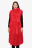 Yves Salomon Pink Fur Long Lamb Vest Size 36