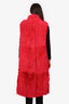 Yves Salomon Pink Fur Long Lamb Vest Size 36