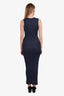 Loewe Navy Lurex Anagram Knit Tank Dress Size M