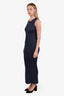 Loewe Navy Lurex Anagram Knit Tank Dress Size M