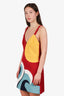 Red Valentino Red/Wave Pattern Cotton Tank Dress Size 44