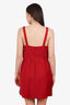 Red Valentino Red/Wave Pattern Cotton Tank Dress Size 44