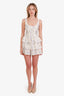 LoveShackFancy Blue/Ivory Floral Silk Mini Dress Size 0