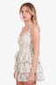LoveShackFancy Blue/Ivory Floral Silk Mini Dress Size 0