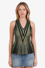 Roberto Cavalli 2015 Black/Green/Silver Sleeveless Top Size 40