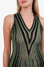 Roberto Cavalli 2015 Black/Green/Silver Sleeveless Top Size 40