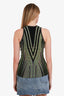 Roberto Cavalli 2015 Black/Green/Silver Sleeveless Top Size 40