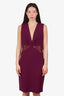 Roberto Cavalli Purple Sleeveless Dress With Lace Size 50