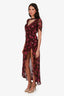 For Love & Lemons Plum Silk Midi Length Dress Size XS