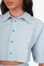 Jacquemus Blue Linen 'Le Splash' Cut Out Button-Up Mini Dress Size 34
