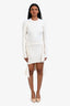 Givenchy White Wool/Silk Ribbed Top + Asymmetrical Skirt Set Size S