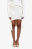 Givenchy White Wool/Silk Ribbed Top + Asymmetrical Skirt Set Size S