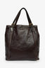 Gucci Dark Brown Leather GG Web Detail 'Britt' Tote