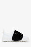 Valentino White Rockstud Sneakers w/ Black Fur Size 40