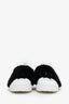 Valentino White Rockstud Sneakers w/ Black Fur Size 40