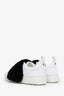 Valentino White Rockstud Sneakers w/ Black Fur Size 40