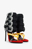 DSquared2 Black/Yellow/Red Sandal Boot Stiletto Size 38