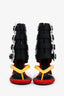 DSquared2 Black/Yellow/Red Sandal Boot Stiletto Size 38
