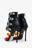 DSquared2 Black/Yellow/Red Sandal Boot Stiletto Size 38