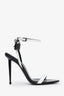 Tom Ford Black/White Leather Heeled Sandals With Buckle Size 36