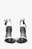 Tom Ford Black/White Leather Heeled Sandals With Buckle Size 36
