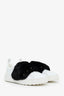 Valentino White Rockstud Sneakers With Black Fur Size 41