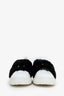 Valentino White Rockstud Sneakers With Black Fur Size 41