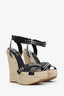 DSquared Black Studded Espadrilled Wedge Shoes Size 38