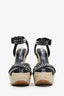 DSquared Black Studded Espadrilled Wedge Shoes Size 38