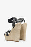 DSquared Black Studded Espadrilled Wedge Shoes Size 38