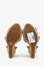 DSquared Black Studded Espadrilled Wedge Shoes Size 38