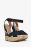 DSquared2 Blue Denim Embellished Wedges Size 37