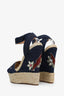 DSquared2 Blue Denim Embellished Wedges Size 37