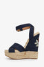 DSquared2 Blue Denim Embellished Wedges Size 37